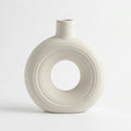 SD682 Ceramic Flower Vase Modern Donut Shape Decorative Vase 22 cm