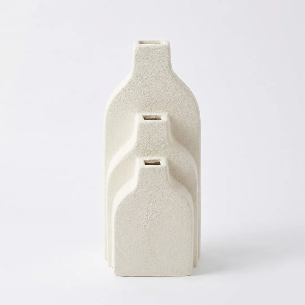 SD695 Ceramic Multi-Layer Vase Ivory 26 cm