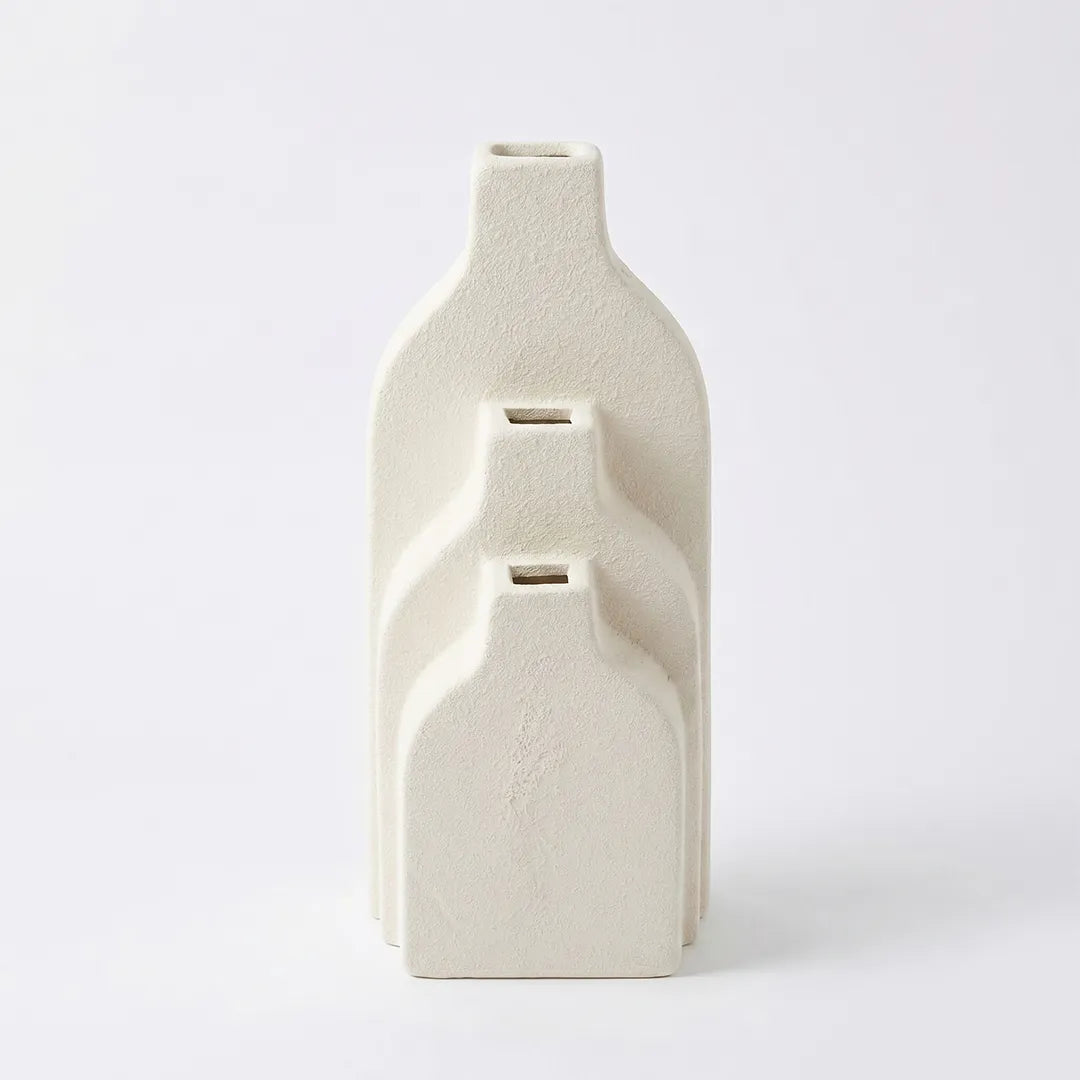 SD695 Ceramic Multi-Layer Vase Ivory 26 cm