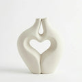 SD698 Ceramic Flower Vase Heart Hollow Decorative Vase 24 cm