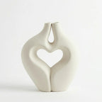 SD698 Ceramic Flower Vase Heart Hollow Decorative Vase 24 cm