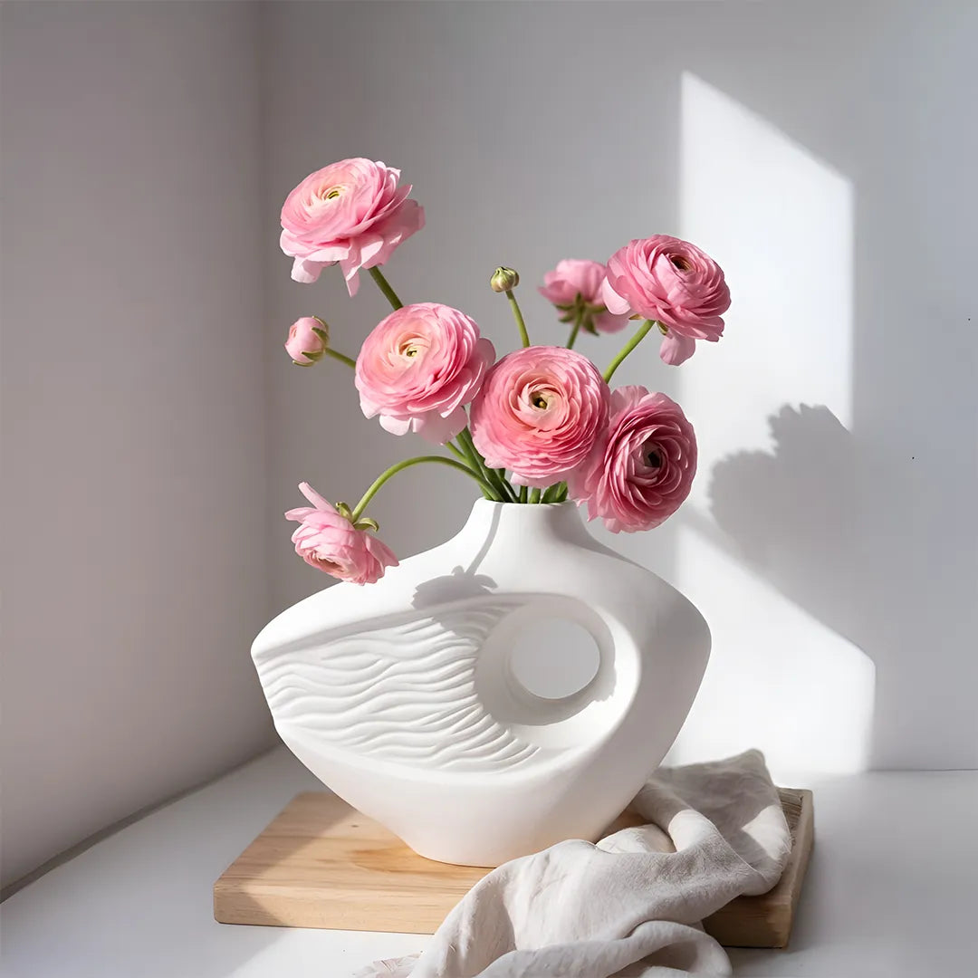 SD702 Flower Vase White 17cm