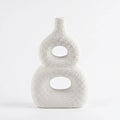 SD787 Textured Double Loop Ceramic Flower Vase Ivory 24cm