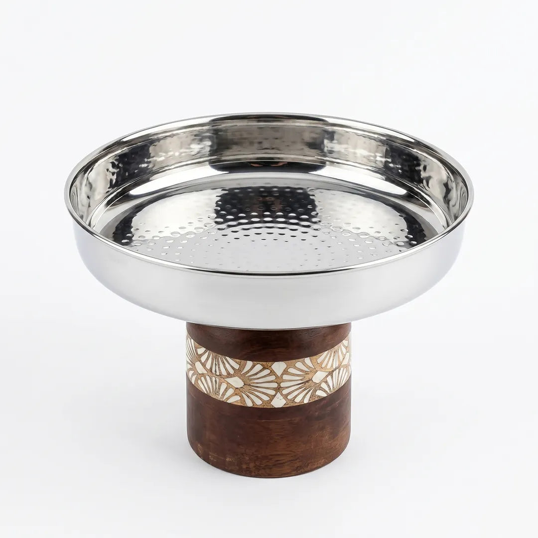 SM-4812 Serving Platter with Wooden Base 21 cm