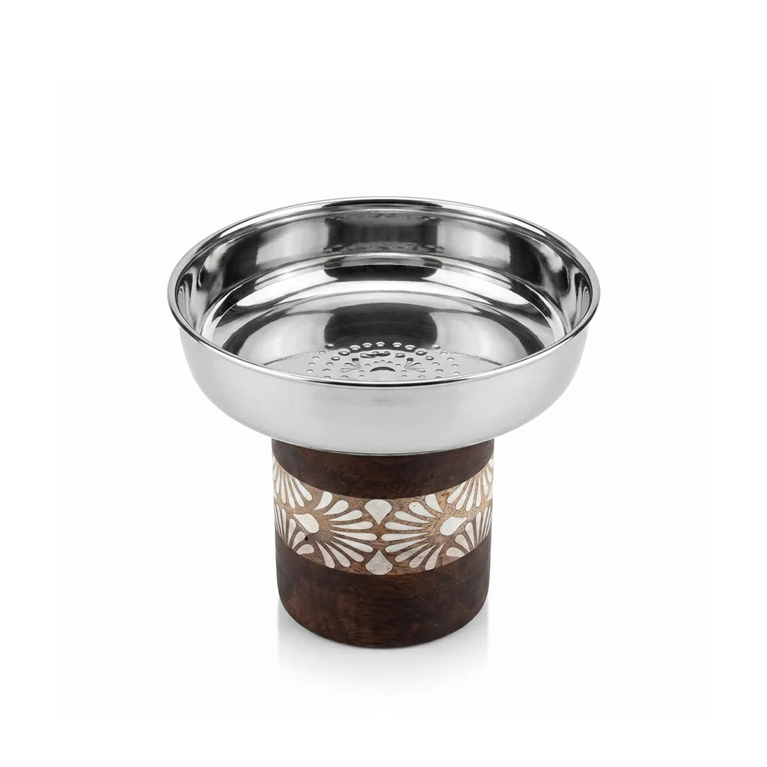 SM-4813 Serving Platter with Wooden Base 16 cm