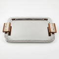 SM-4814 Rectangular Serving Tray with Wooden Handle Large