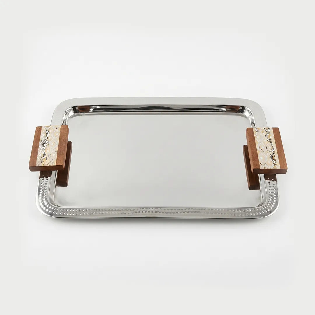SM-4815 Rectangular Tray with Wooden Handle Small