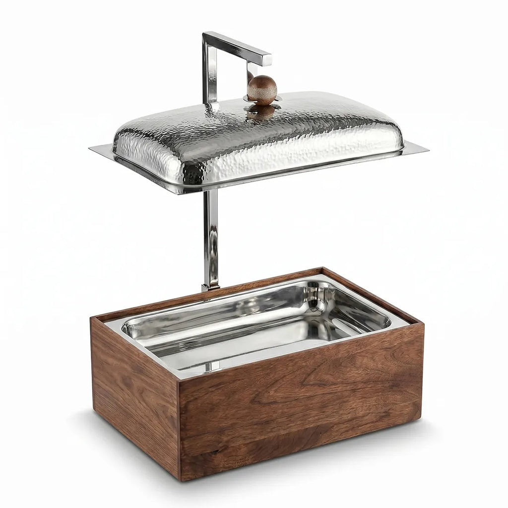 SM-4816 Rectangular Wooden Chafing Dish with Lid 40x24x48cm