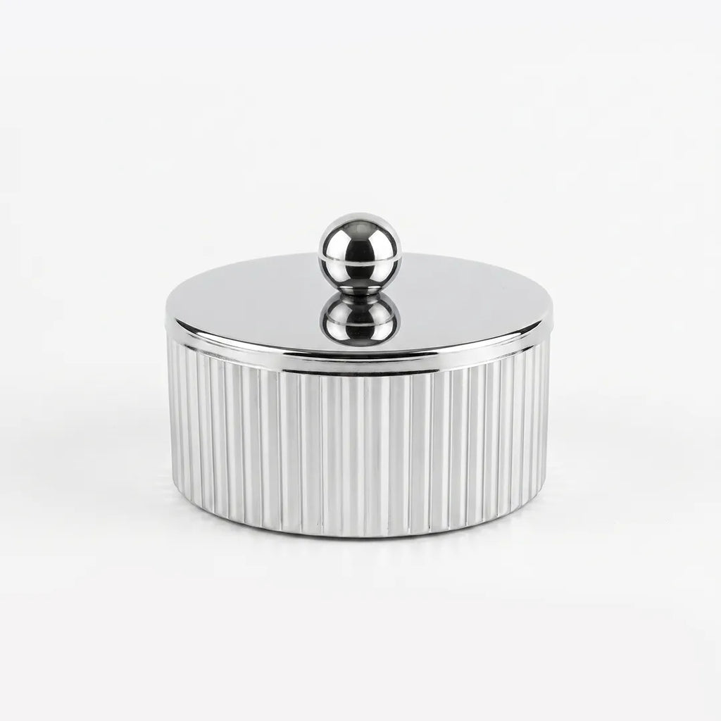 SM-4823 Candy Pot with Lid Silver Finish 10 x 4.5 cm
