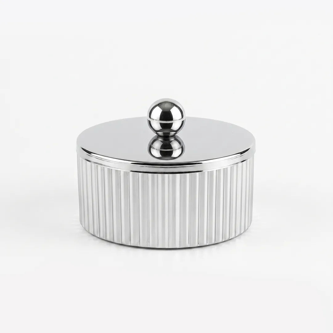 SM-4823 Candy Pot with Lid Silver Finish 10 x 4.5 cm