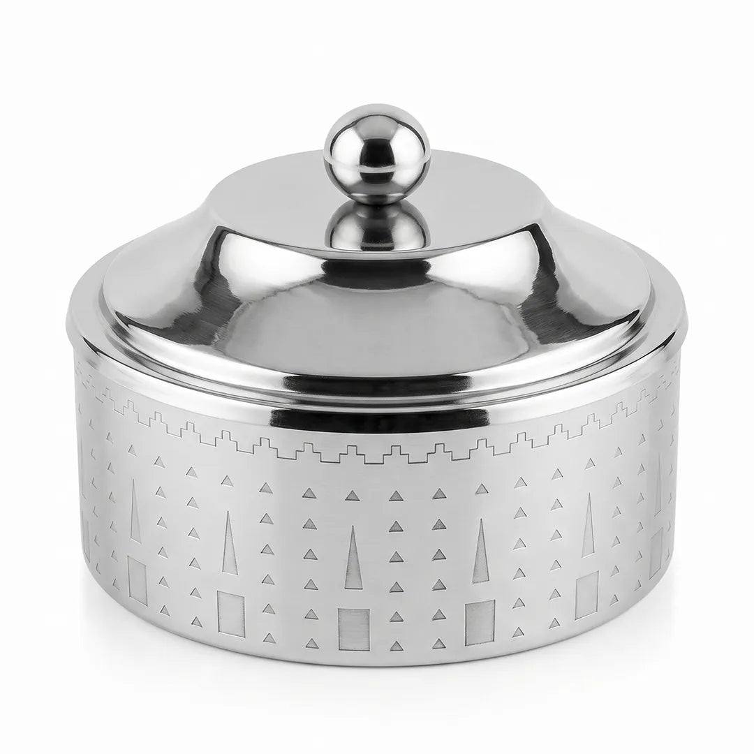 SM-4830 Candy Pot with Lid Silver Finish 15 x 7 cm