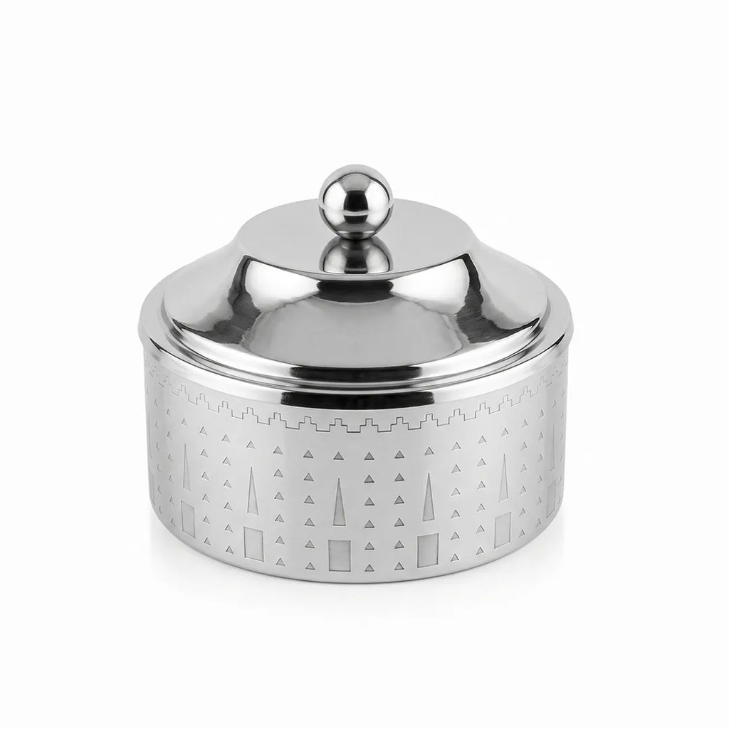 SM-4831 Candy Pot with Lid Silver Finish 10 x 4.5 cm