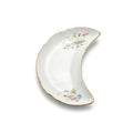 SR-016 Classic Garden Floral Moon Plate with Gold Rim – 22.86 cm