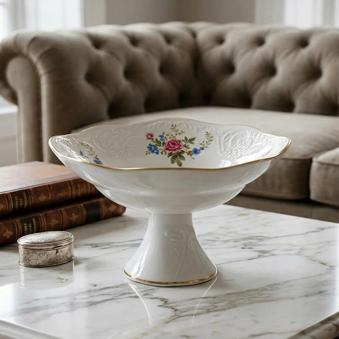 SR-032 Classic Garden Square Footed Serving Bowl – 9.5"