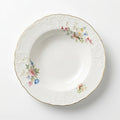 SR-004 Classic Garden Floral Soup Plate with Gold Rim – 9"