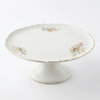 SR-015 Classic Garden Footed Plate with Gold Rim – 31 cm