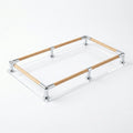 T25A6161-MD Luhpar Rectangular Acrylic Serving Tray with Wooden Handles 45 × 30 cm