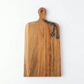 T25B6156-XBY Luhpar Wooden Serving Board with Leaf Detail Handle 45 cm