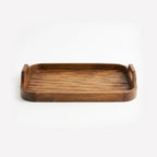 T26B0006  Luhpar Textured Wooden Serving Tray with Raised Handles – Small & Large [40 × 27 cm / 45 × 30 cm]