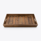 T26B6007-XDS Luhpar Slatted Wooden Serving Tray with Cutout Handles – Small & Large [45 × 27 cm / 50 × 33 cm]