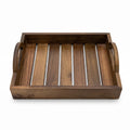 T26B6009-XDS Luhpar Slatted Wooden Serving Tray with Raised Arch Handles – Small & Large [33 × 26 cm / 40 × 30 cm]