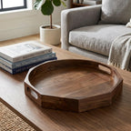 T26B6010-XDS Luhpar Geometric Round Wooden Serving Tray – Small (38 cm) & Large (45 cm)