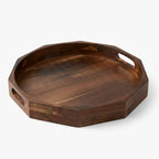 T26B6010-XDS Luhpar Geometric Round Wooden Serving Tray – Small (38 cm) & Large (45 cm)