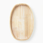 T26B6011-XBY Luhpar Whitewashed Oval Wooden Serving Tray with Cutout Handles – Small & Large [43 × 28 cm / 48 × 33 cm]