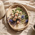 T26B6011-XBY Luhpar Whitewashed Oval Wooden Serving Tray with Cutout Handles – Small & Large [43 × 28 cm / 48 × 33 cm]