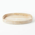 T26B6011-XBY Luhpar Whitewashed Oval Wooden Serving Tray with Cutout Handles – Small & Large [43 × 28 cm / 48 × 33 cm]