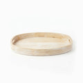 T26B6011-XBY Luhpar Whitewashed Oval Wooden Serving Tray with Cutout Handles – Small & Large [43 × 28 cm / 48 × 33 cm]