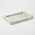 T26B6021 Luhpar Whitewashed Rectangular Wooden Serving Tray with Handles – Small & Large [40 × 26 cm / 48 × 30 cm]