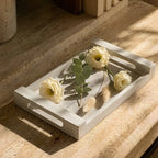 T26B6021 Luhpar Whitewashed Rectangular Wooden Serving Tray with Handles – Small & Large [40 × 26 cm / 48 × 30 cm]