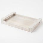 T26B6021 Luhpar Whitewashed Rectangular Wooden Serving Tray with Handles – Small & Large [40 × 26 cm / 48 × 30 cm]