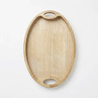 T26B6024-XBY Luhpar Oval Wooden Serving Tray – Small (25 × 23 cm) & Large (37 × 30 cm)
