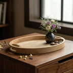 T26B6024-XBY Luhpar Oval Wooden Serving Tray – Small (25 × 23 cm) & Large (37 × 30 cm)
