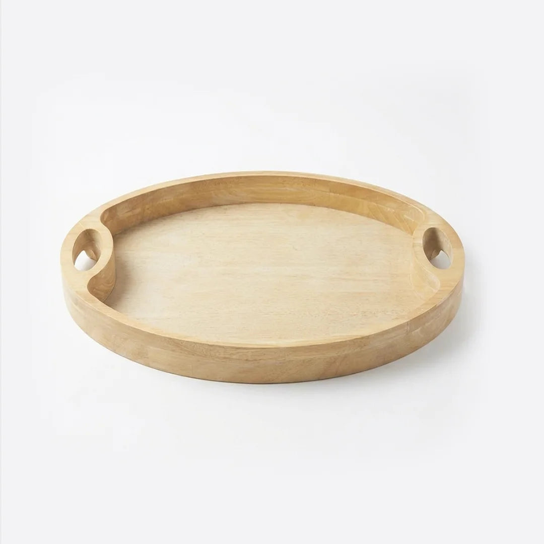 T26B6024-XBY Luhpar Oval Wooden Serving Tray – Small (25 × 23 cm) & Large (37 × 30 cm)