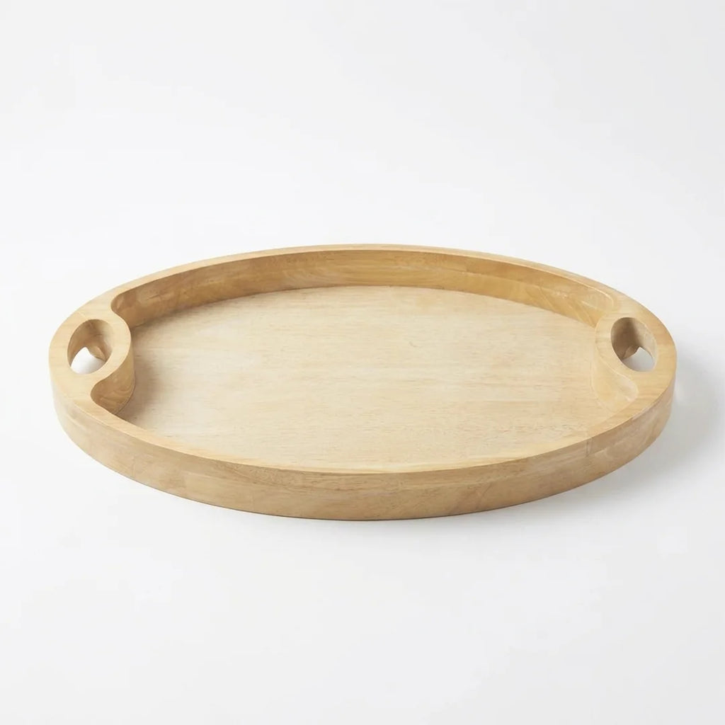 T26B6024-XBY Luhpar Oval Wooden Serving Tray – Small (25 × 23 cm) & Large (37 × 30 cm)
