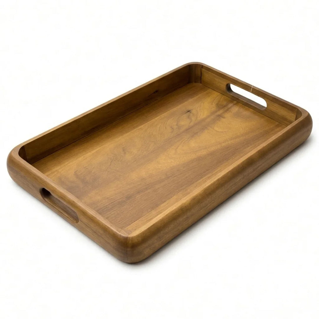 T26B6025-XBY Luhpar Rectangular Wooden Serving Tray – Small (40 × 26 cm) & Large (46 × 30 cm)