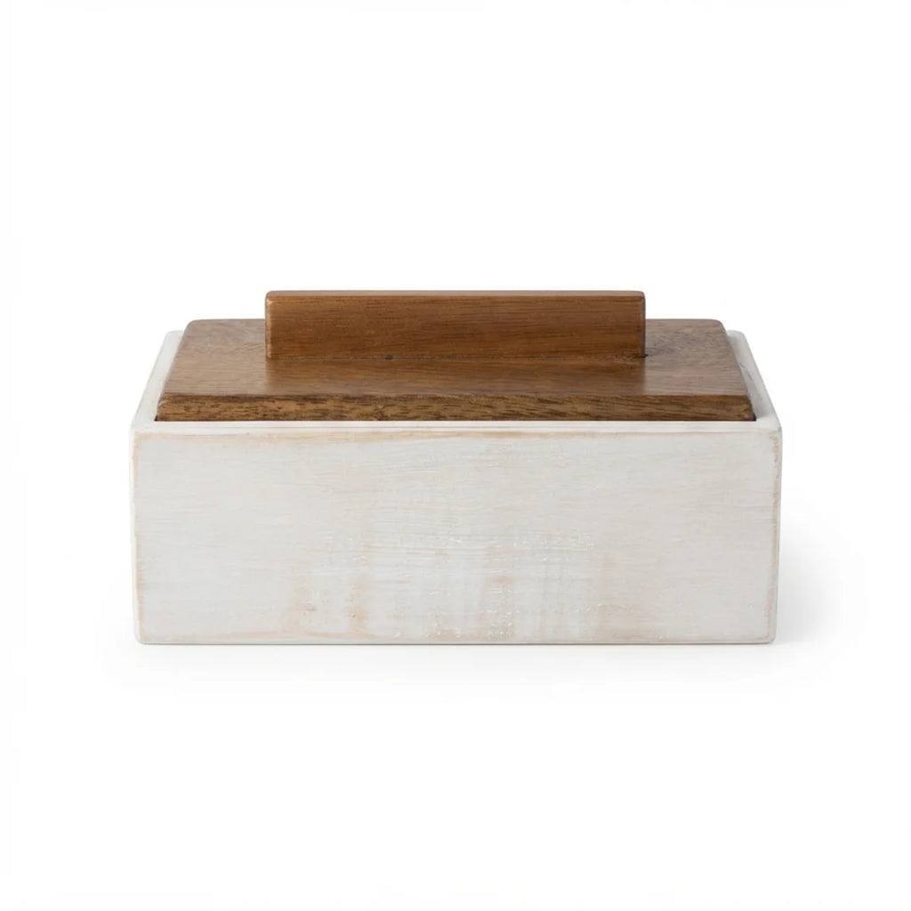 T26B6027  Luhpar Two-Tone Wooden Storage Box with Lid – Small & Large [20 × 13 cm / 25 × 18 cm]