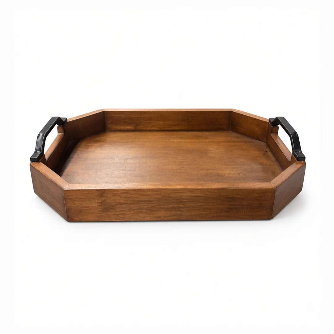T26B6042 Luhpar Geometric Wooden Serving Tray – Small (35 × 25 cm) & Large (40 × 30 cm)