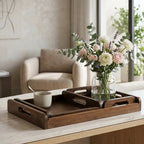 T26B6056 Luhpar Nested Wooden Serving Tray Set with Cutout Handles [43 × 28 cm]