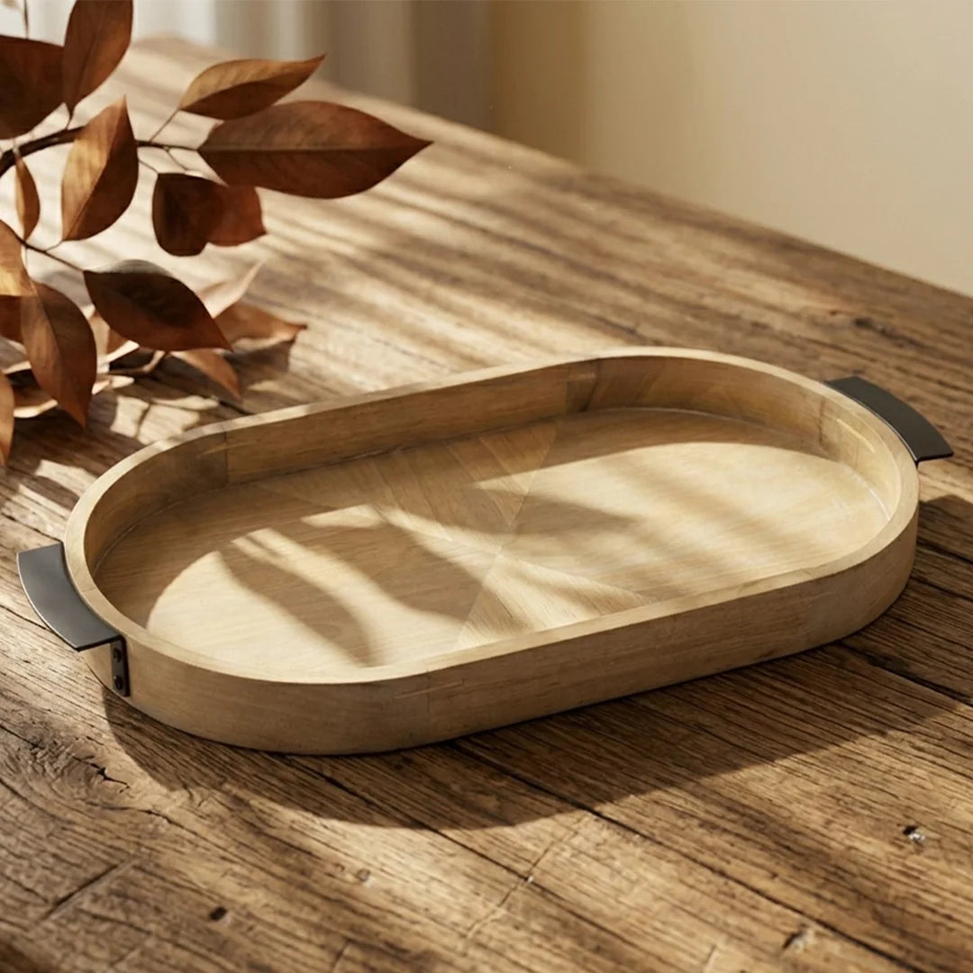 T26B6064-XSH Luhpar Oval Wooden Serving Tray – Small (43 × 24 cm) & Large (50 × 28 cm)