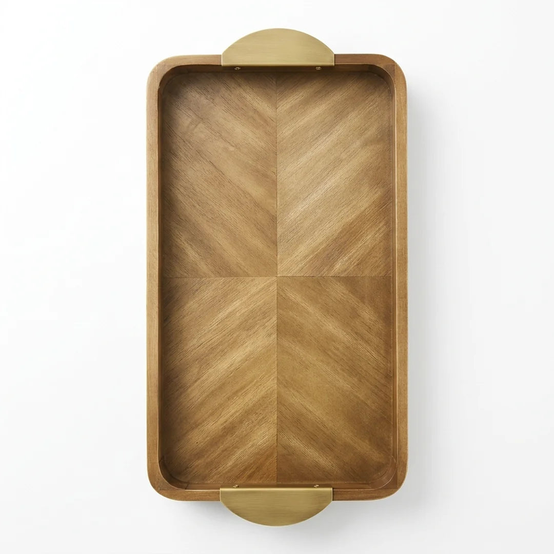 T26B6072 Luhpar Rectangular Wooden Serving Tray – Small (36 × 20 cm) & Large (46 × 26 cm)