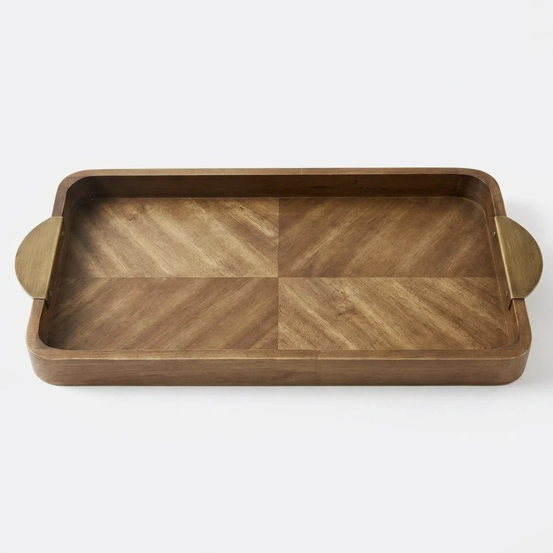 T26B6072 Luhpar Rectangular Wooden Serving Tray – Small (36 × 20 cm) & Large (46 × 26 cm)