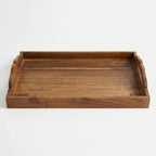T26B6092-XDS Luhpar Wooden Serving Tray with Decorative Handles – Small (43 × 32 cm) & Large (50 × 36 cm)