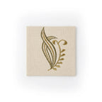 Artisanal Olive Leaf Embroidered Coasters – Set of 6, 10 × 10 cm