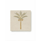 Artisanal Palm Tree Embroidered Coasters – Set of 6, 10 × 10 cm