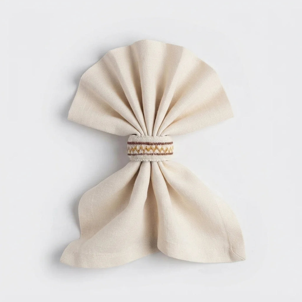Artisanal Geometric Napkin Rings – Set of 6, 5 cm