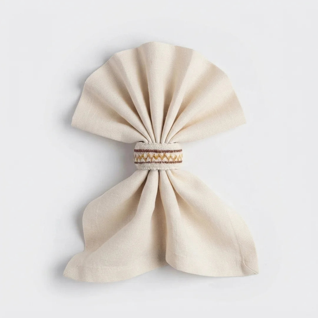 Artisanal Geometric Napkin Rings – Set of 6, 5 cm